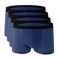thumbnail image 2 of Yaoyar Men's 4pcs Solid Color Boxer Briefs Short Leg Underwear Pack Health to Wear Blue L, 2 of 3