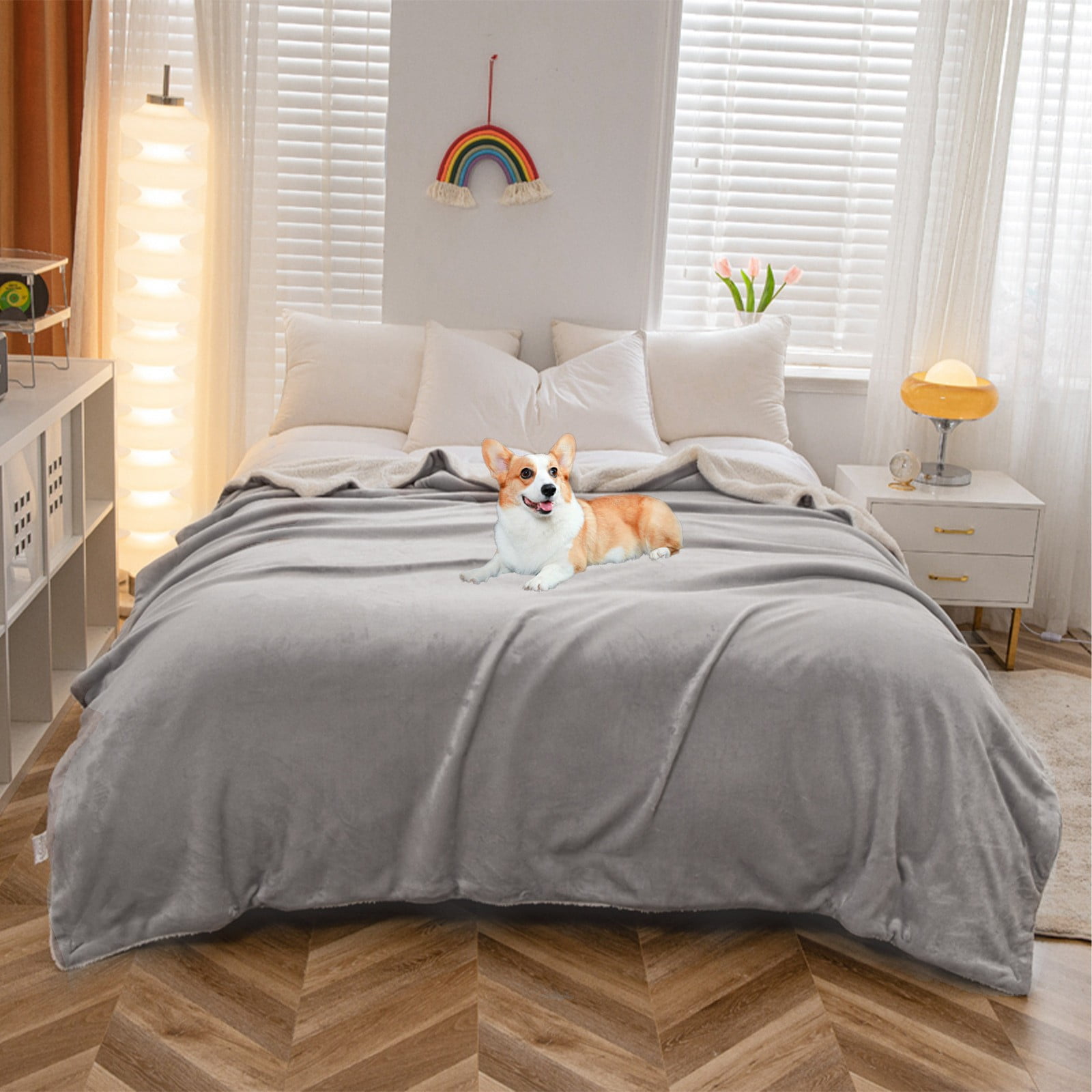Pet Blanket, Sheepskin Blanket - Loetky Double Layer Blanket, Waterproof Flannel for Dog Cat Bed - 153*203Cm