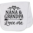 thumbnail image 2 of Inktastic Nana and Grandpa Love Me Baby Burp Cloth, 2 of 3