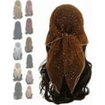 thumbnail image 3 of Momihoom Women's Glitter Decor Head Scarf, 31.5 Inch Rhinestone Head Scarf, Soft Glitter Rhinestone Long Scarf Shawls, Lace Bandana, 3 of 4