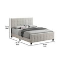 thumbnail image 5 of Grid Tufted Fabric Upholstered Queen Bed Beige - Saltoro Sherpi, 5 of 6