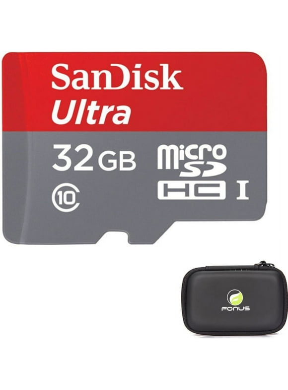 32GB Memory Card with Carry Case for Galaxy Tab A9/A9 Plus/A7/A7 Lite/A8 Tablets - Sandisk Ultra High Speed MicroSD & Hard Cover Compatible With Samsung Galaxy Tab A9/A9 Plus/A7/A7/A8