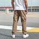 thumbnail image 4 of Pantalones largos para hombre, lisos, a la moda, informales, con múltiples bolsillos, cintura elástica, de poliéster, 4 of 7
