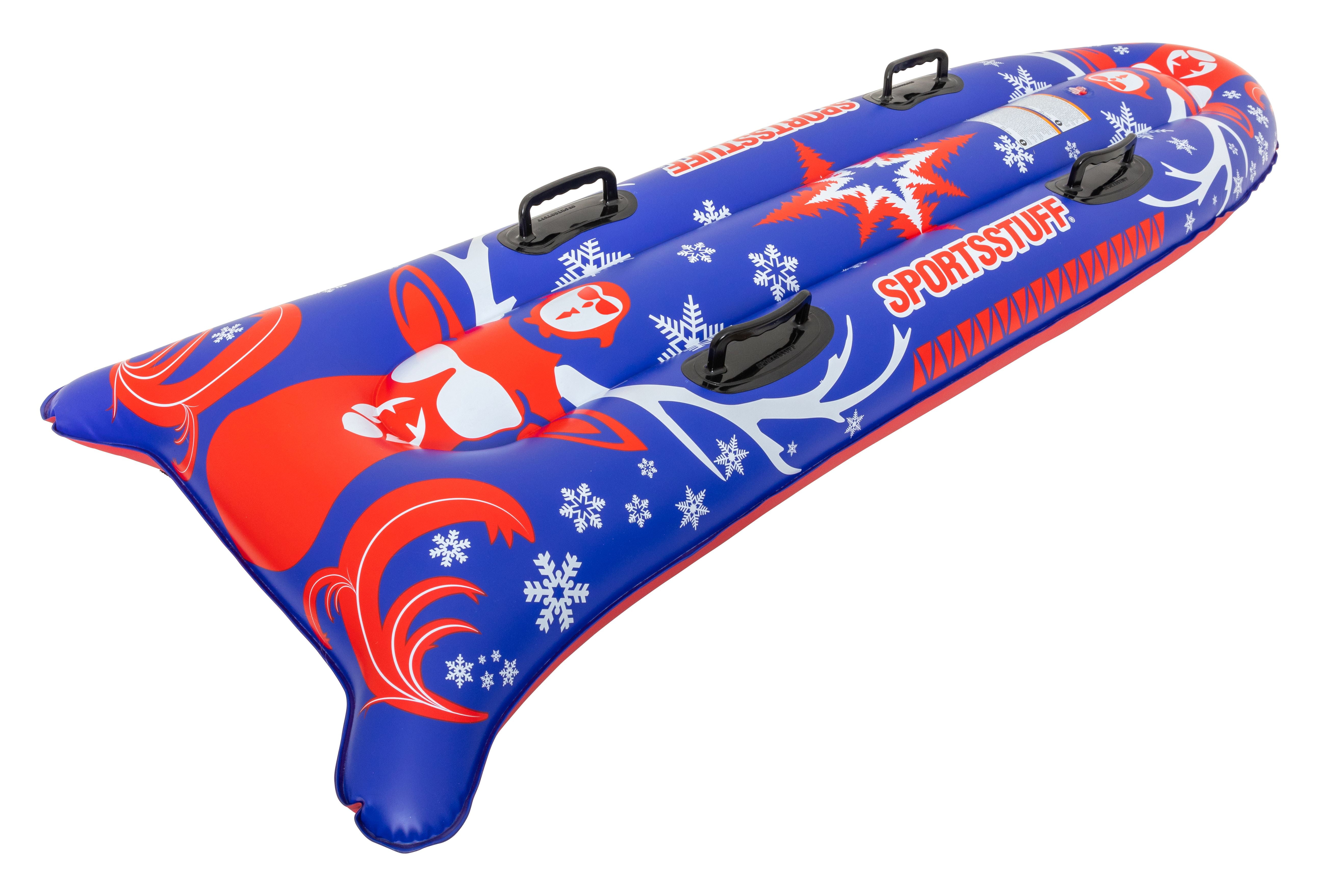 Sportsstuff Double Deer 1-2 Rider Inflatable Snow Sled – 69″, Multi-Color