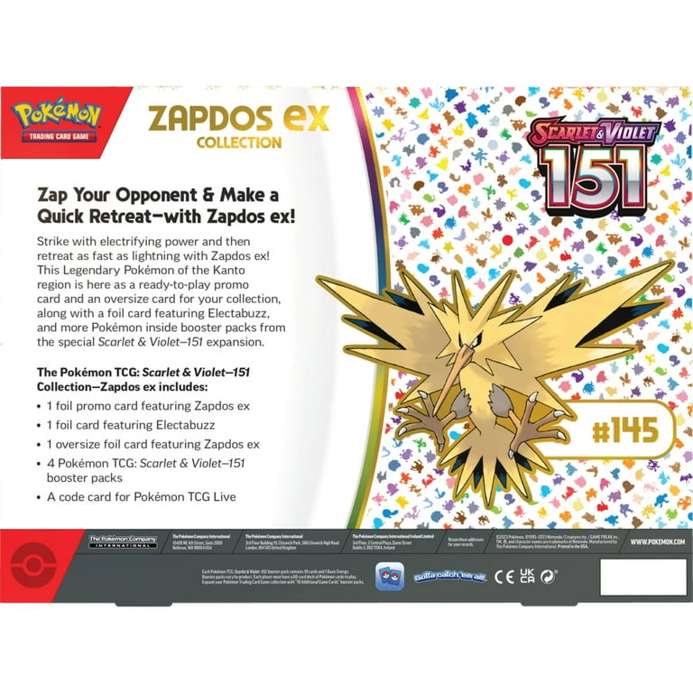 Pokemon Scarlet and Violet 3.5 151 Zapdos ex Box, Electrifying