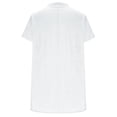 thumbnail image 3 of Babysbule Women's V Neck Button Up Cotton Linen Blouse, Casual Short Sleeve Loose Fit Tunic Top for Summer and Spring Daily Wear, 3 of 6