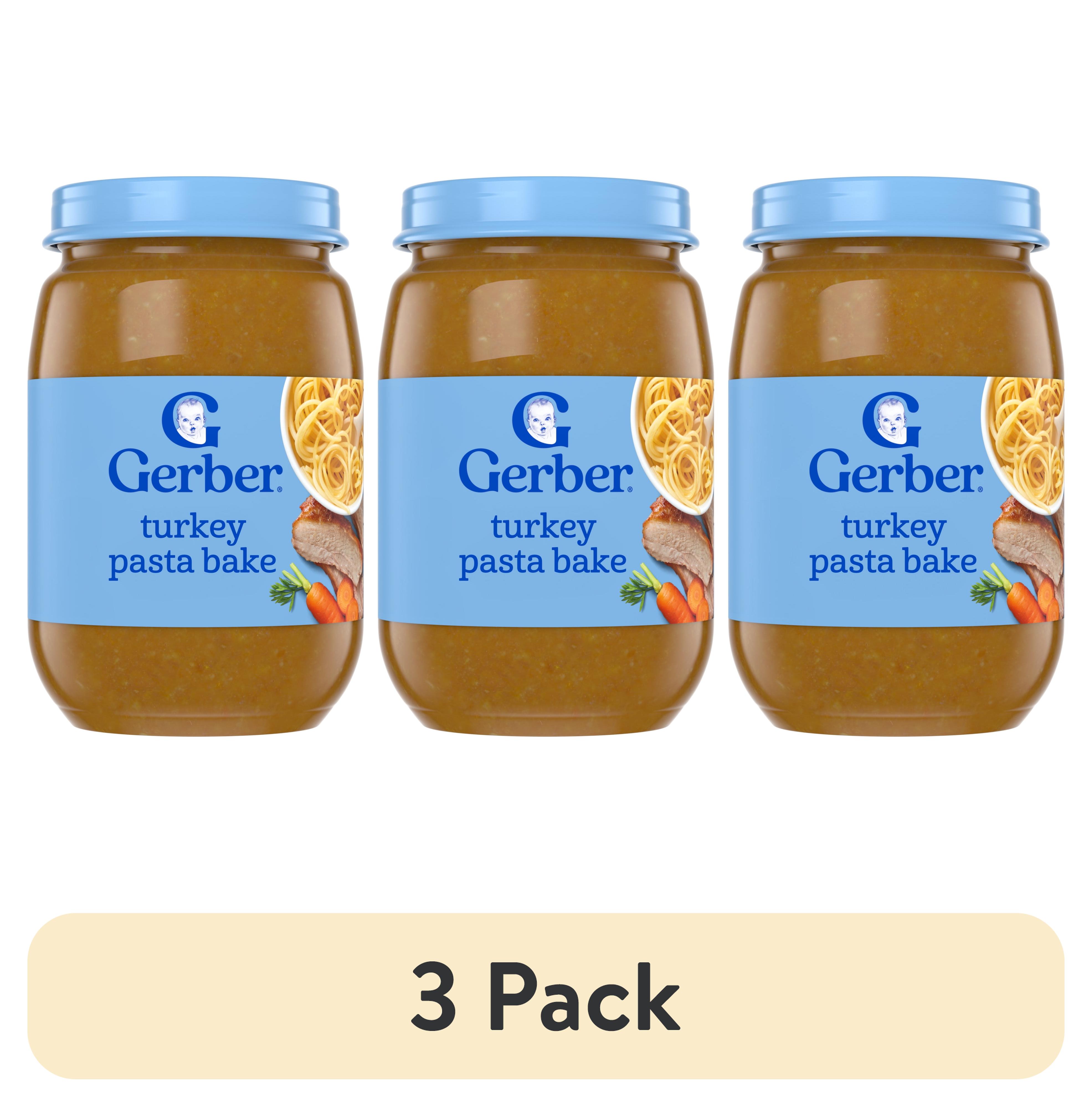 (3 pack) Gerber 3rd Foods Baby Food, Turkey Pasta Bake, 6 oz Jar