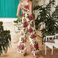 thumbnail image 3 of Tenue de Ski Combinaisons pour Femmes Courtes Grande Taille Mini Robe Imprimé Floral Robe Pantalons et Combinaisons avec Manches Combinaisons Habillées pour Femmes Grandes Tailles, 3 of 3