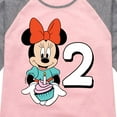 thumbnail image 3 of Mickey & Friends - Minnie Birthday 2 - Toddler And Youth Girls Raglan Graphic T-Shirt, 3 of 5