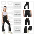 thumbnail image 5 of Rolanko Girls Flare Leggings Yoga High Waist Pants with Pockets Stretch Kids Bell Bottoms Wide Leg Dance Pants 4-14 Years, 5 of 5