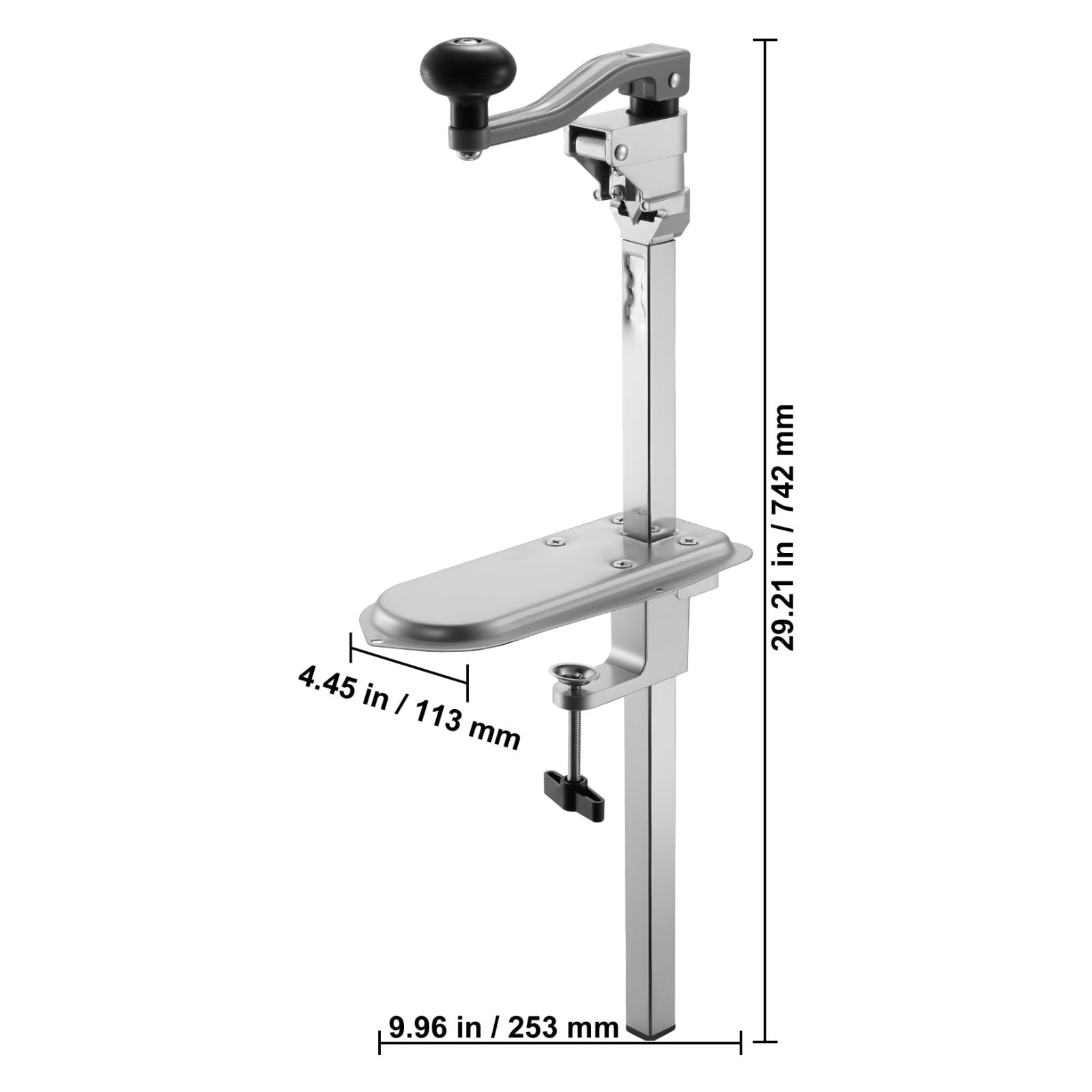 Manual Can Opener Commercial Table Clamp Double Fixation Cast Iron Base Detachable Blade for Bar Hotel Restaurant Kitchen Ship Military