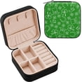thumbnail image 4 of GZHJMY St. Patrick's Day Hats Clover Mini Jewelry Box, Portable Leather Travel Small Jewelry Organizer Case for Earring, Necklace, Rings, Bracelets, 4 of 7