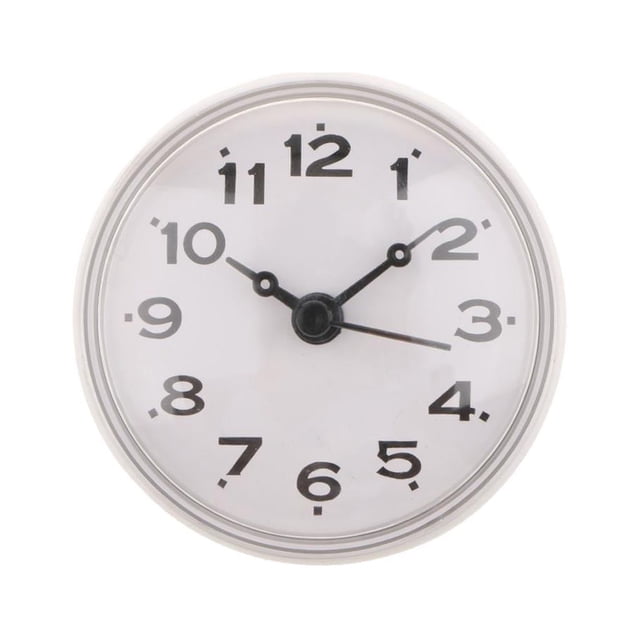 Abbracc Bathroom Suction Clock Mini for Bath Kitchen Toilet Water Resistant