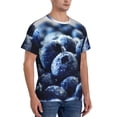 thumbnail image 2 of Qekee Blueberry Classic Fit T-Shirt Men's Shirt Men's Tight Short Sleeves for Exercise, Running, Mountaineering - Blueberry, 2 of 9