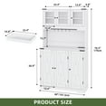 thumbnail image 4 of Uforic Kitchen Pantry Cabinet with Power Outlets & Hooks, Farmhouse Hutch Storage Cabient, White, 4 of 8