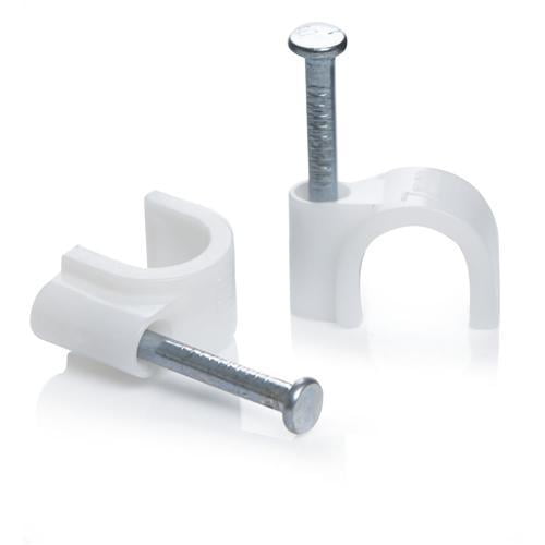 Hrs Global Nail-In White Cable Clips 10mm 60 Units