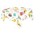 thumbnail image 2 of BSDHOME Blue Red Hispter Owl Tablecloth Sets 52x70 Inches - Little Bird Floral Sofa Table Cloth Cover for Dinner Party Decoration, 2 of 5