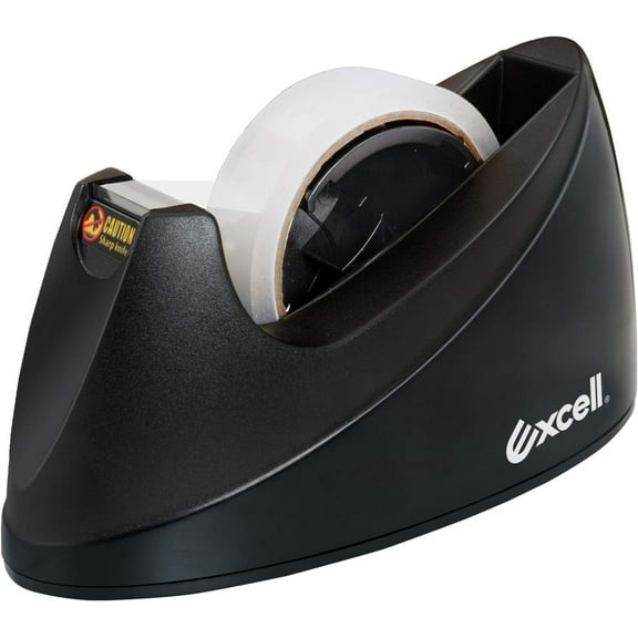 Excell Dualcore Desktop Tape Dispenser – 1” & 3” Core with Sand Weighted Base, One-Hand Use for Home, Office, and Gift Stores