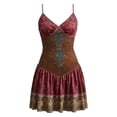 thumbnail image 4 of DHFJKG Cowgirl Dresses For Women Summer Bohemian Mini Dress Spaghetti Strap V Neck Collar Sexy Slim Fit Vacation Stylish Dresses, 4 of 4