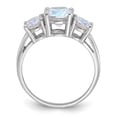 thumbnail image 2 of Auriga Fine Jewelry 925 Sterling Silver Rhodium-plated Iridescent CZ 3-Stone Ring for Women Size- 6, 2 of 6
