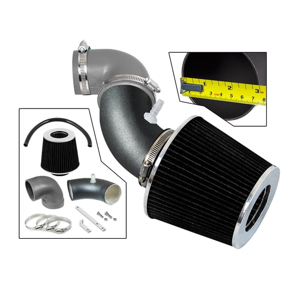 RW SERIES - MATTE BLACK PIPE GRAY - SHORT RAM INTAKE Compatible For 06-08 Honda Fit/Jazz 1.5L L4