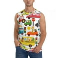 thumbnail image 2 of Goofa Transports with Animals Printed Men's Sleeveless T-Shirt - Athletic Gym Workout Tank Top for Men - Moisture-Wicking, UPF 30+ Quick-Dry Muscle Tee-XX-Large, 2 of 8