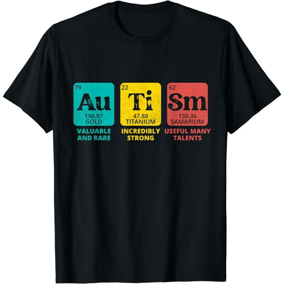 Autism Awareness Women Men Kids Elements Periodic Table T-Shirt