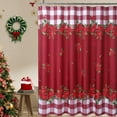 thumbnail image 2 of Haperlare Christmas Shower Curtains 72" x 72" Vintage Buffalo Plaid Bathroom Curtains Waterproof Winter Xmas Holiday Shower Curtain, Red/White, 2 of 8