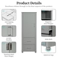 thumbnail image 4 of Bellemave 61.4”H Tall Bathroom Storage Cabinet Freestanding Storage Cabinet with 2 Drawers and 1 Door Wooden Floor Cabinet with Adjustable Shelves for Home, Kitchen, Living Room, Gray, 4 of 11
