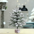 thumbnail image 5 of 20"/50cm Artificial Christmas Tree White Mini Tabletop Christmas Pine Tree with Plastic Stand Small Xmas Tree for Indoor Outdoor Holiday Home Decoration(White), 5 of 6