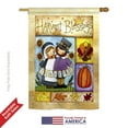thumbnail image 2 of Breeze Decor 13057 Thanksgiving Thankful Pilgrims 2-Sided Vertical Impression House Flag - 28 x 40 in., 2 of 4