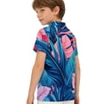 thumbnail image 5 of Domuza Hawaiian Shirt Boys Kids Casual Short Sleeve Button-Up T Shirts 2026 New Trendy Tropical Beach Camp Collar Blouses with Pocket Light Blue 100, 5 of 6