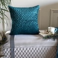 thumbnail image 4 of Toss Pillow Cover, Teal Blue 22"x22" (55x55 cm) Throw Pillow Covers, Velvet Quilted & Solid Color Throw Pillows For Couch, Geometric Pattern Modern Style - Irresistible Teal, 4 of 11