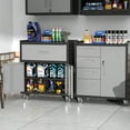 thumbnail image 7 of DKYNDSYN Metal Storage Cabinet with Wheels, Lockable Tool Cabinet with Adjustable Shelf, Rolling Garage Cabinet with 1 Drawer and 2 Doors, 29.5x16.5x34.6 inches, 500 lbs Capacity, Black/Gray, 7 of 7