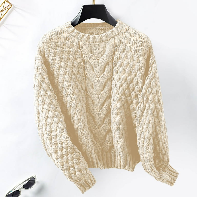 Jjayotai Women's Hollow Out Crochet Chunky Cable Knit