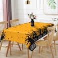 thumbnail image 3 of Duangreer Yellow Halloween Rectangle Tablecloth, Black Forest Castle Print, Party Decors Washable Table Cover with Waterproof Wrinkle Resistant, 60 x 102 Inch, 3 of 6