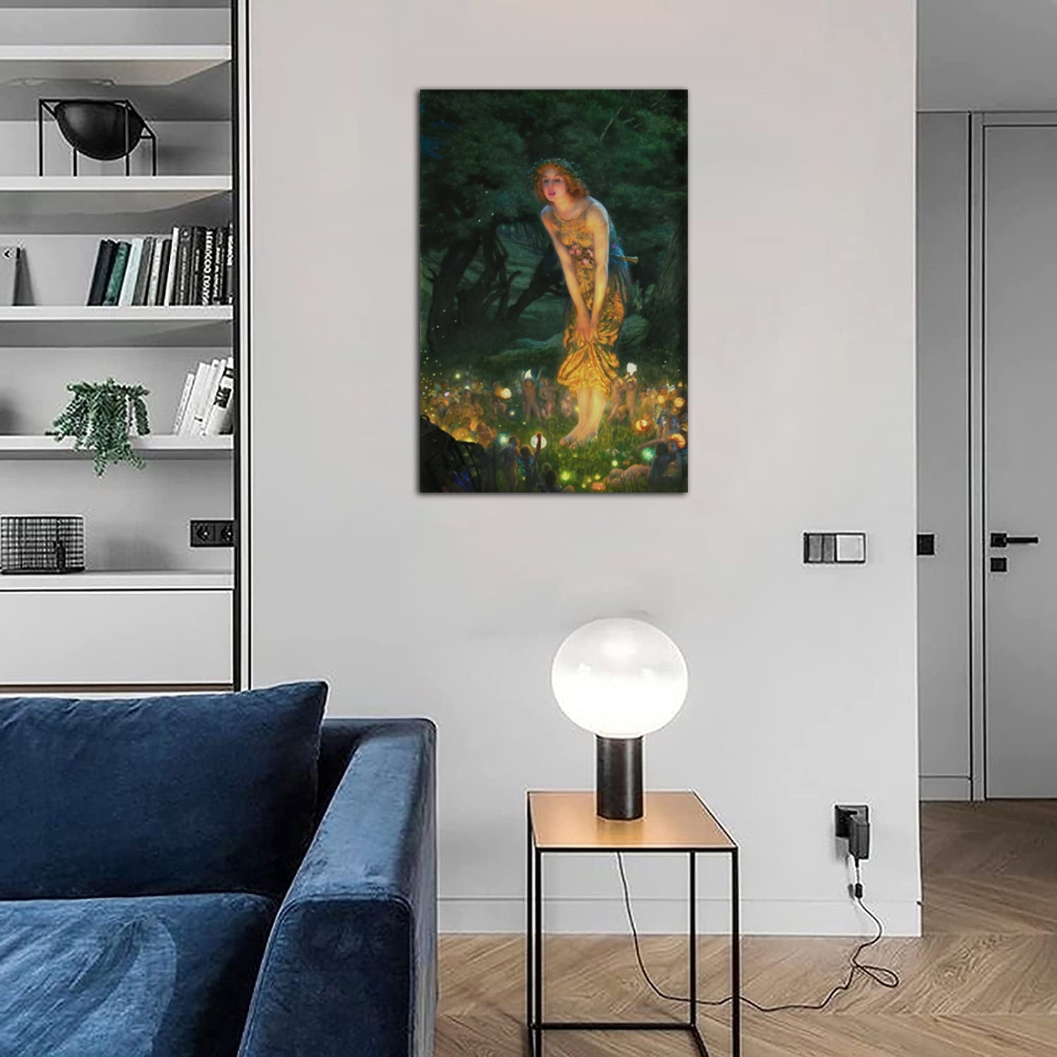 Edward Hughes Midsummer Eve Art Painting Poster Pre-Raphaelite Woman Portrait Oil Painting Print Canvas Painting Wall Art Modern Bedroom Decor Poster