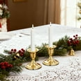 thumbnail image 3 of Small Metal Candle Holder Gold, Miniature Tabletop Candlestick for Christmas Decor, Accent Piece for Shelves Mantel(Gold), 3 of 6