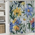 thumbnail image 6 of JEUXUS Flower, Wild Flowers Poppies and Daisies Rural Shower Curtain for Bathroom White, 6 of 7