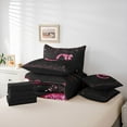 thumbnail image 6 of Manfei Personalized Initial Alphabet C Bedding Comforter Set 7 Pieces for Teens Adults,Kawaii Ribbon Bowtie Full Bedding Set Lightweight,Black Pink Fitted Sheet Flat Sheet,Blingg Litter Home Decor, 6 of 8