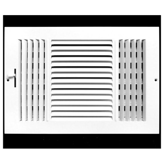 18" X 8" 3-Way AIR Supply Grille - Vent Cover & Diffuser - Flat Stamped Face - White [Outer Dimensions: 19.75"w X 9.75"h] 18 x 8 - 3 Way