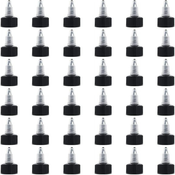36pcs Squeeze Bottle Cap 24/410 Natural Twist Top Caps Black Replacement Caps Twist Top Cap Bottle Dispensing Lid Bottles Lid Replacement Caps