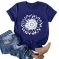 thumbnail image 2 of Gibobby Blusa Casual de Mujer Mujeres Casual Girasol Impresión Mangas Cuello Redondo Camiseta Suelta Blusa Tops(Azul,CH), 2 of 4