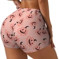 thumbnail image 1 of Fotbe Smiling Pink Pumpkins Shorts Sin Costuras – Shorts Deportivos de Cintura Alta para Mujer, Elásticos para Gimnasio, Yoga, Running o Ciclismo-Large, 1 of 8