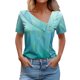 thumbnail image 1 of Camisetas de Manga Corta para las Mujeres Impresas Primavera Verano Botón de la Camiseta Casual, Camisetas de Mujer Casual, 1 of 4
