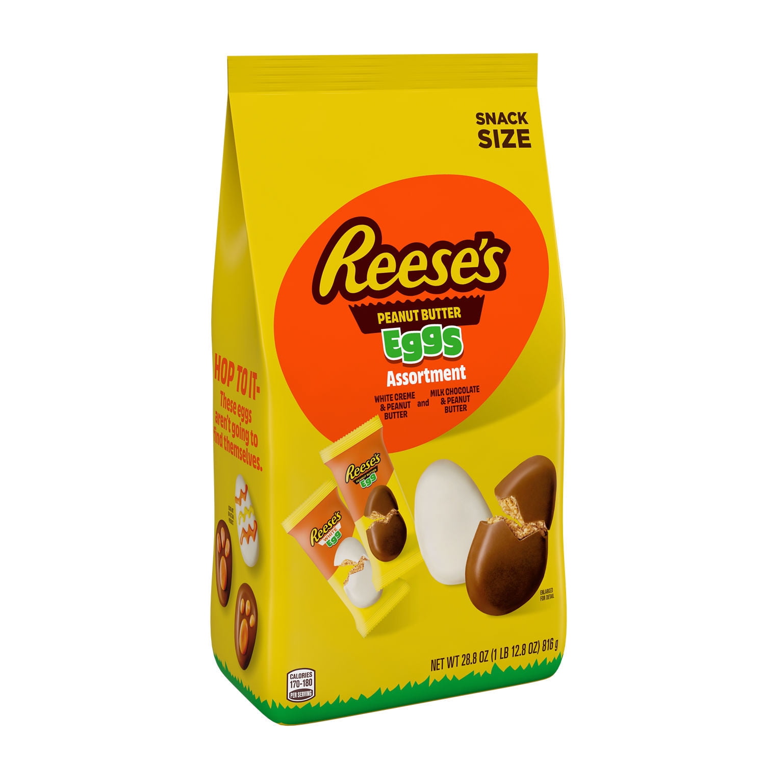 Reese's Assorted Flavored Snack Size Peanut Butter Eggs Easter Candy Basket Stuffers, Bag 28.8 oz