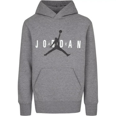 Nike Jordan Boys' Fleece Pullover Hoodie (Carbon Heather, Large)