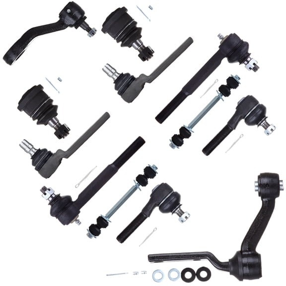 SCITOO 12pcs Suspension Kit Inner Outer Tie Rod Ends Ball Joints Idler Arm Pitman Arm Rear/Front Sway Bar for Ford Crown Victoria for Lincoln Town Car for Mercury Grand Marquis ES3494 K8685 ES3495