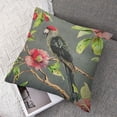 thumbnail image 7 of Tropical Tree Throw Pillow Cover Flowers of Hibiscus Blooming Ginger Palm Leaves Parrot Ara and Toucan  Fabric for Couch Bed Sofa Car Waist Cushion Cover Set of 2, 7 of 7