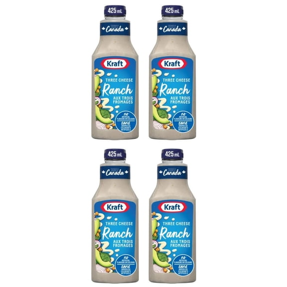 Kraft Three Cheese Ranch Salad Dressing, 425ml (4 Pack)